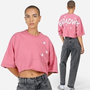 NWT Spirit Jersey Broadway Crop. Pink & White Size Unisex Small